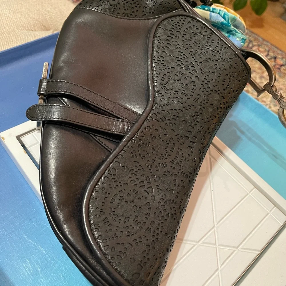 Dior Limited Edition Black Leather Saddle Bag - Picture 12 of 15